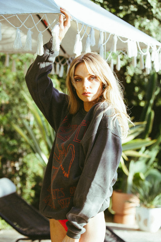 Led Zeppelin USA 1977 Sweatshirt - Vintage Black