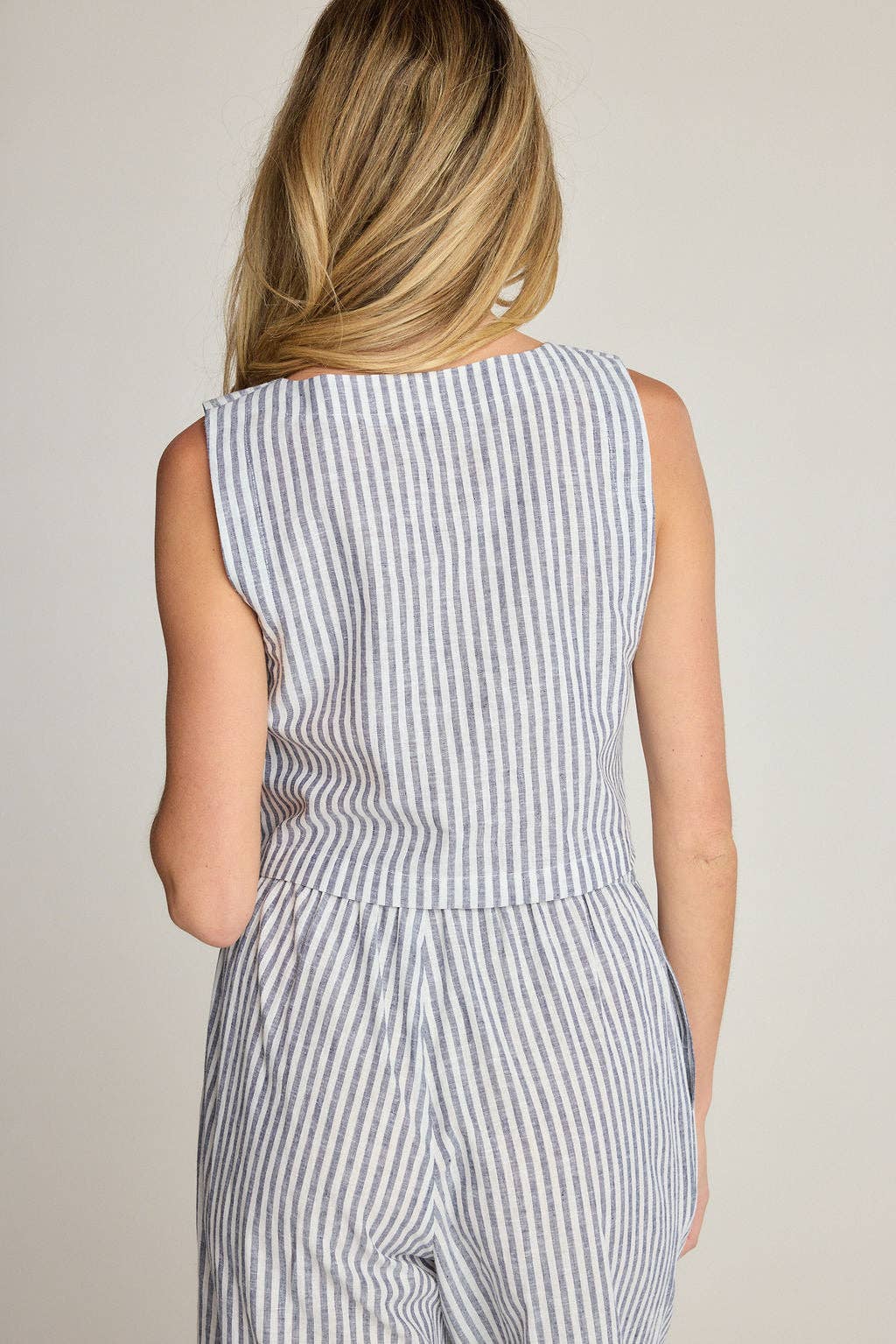 Dahlia Linen Top - Stripe
