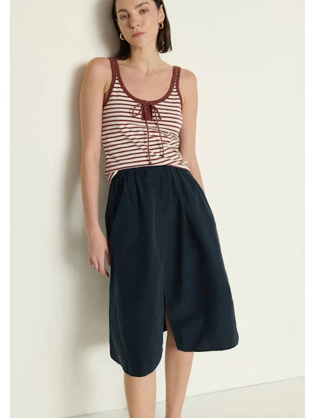 Jil Lace Up Tank- Sable