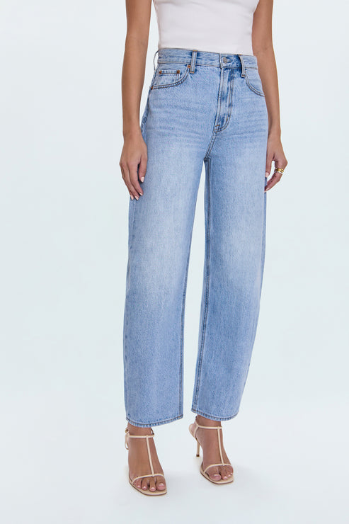 Wes High Rise Barrel Jeans - Gaze
