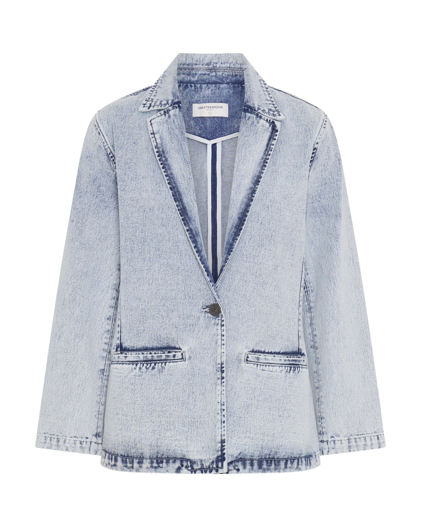 Boyfriend Denim Blazer - Bahama Blue