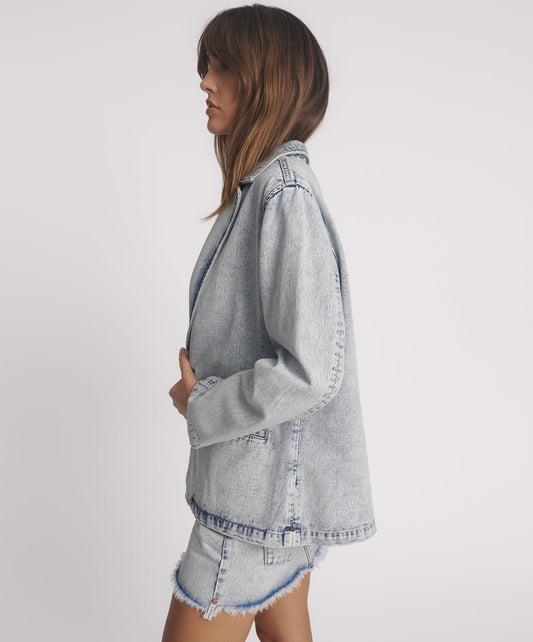 Boyfriend Denim Blazer - Bahama Blue