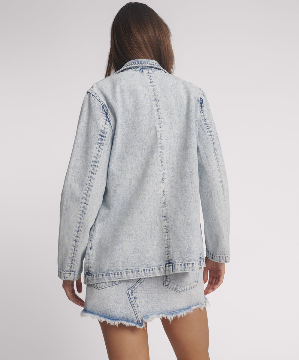 Boyfriend Denim Blazer - Bahama Blue