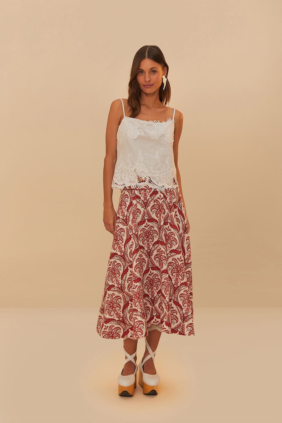 Off-White Sleeveless Lace Top