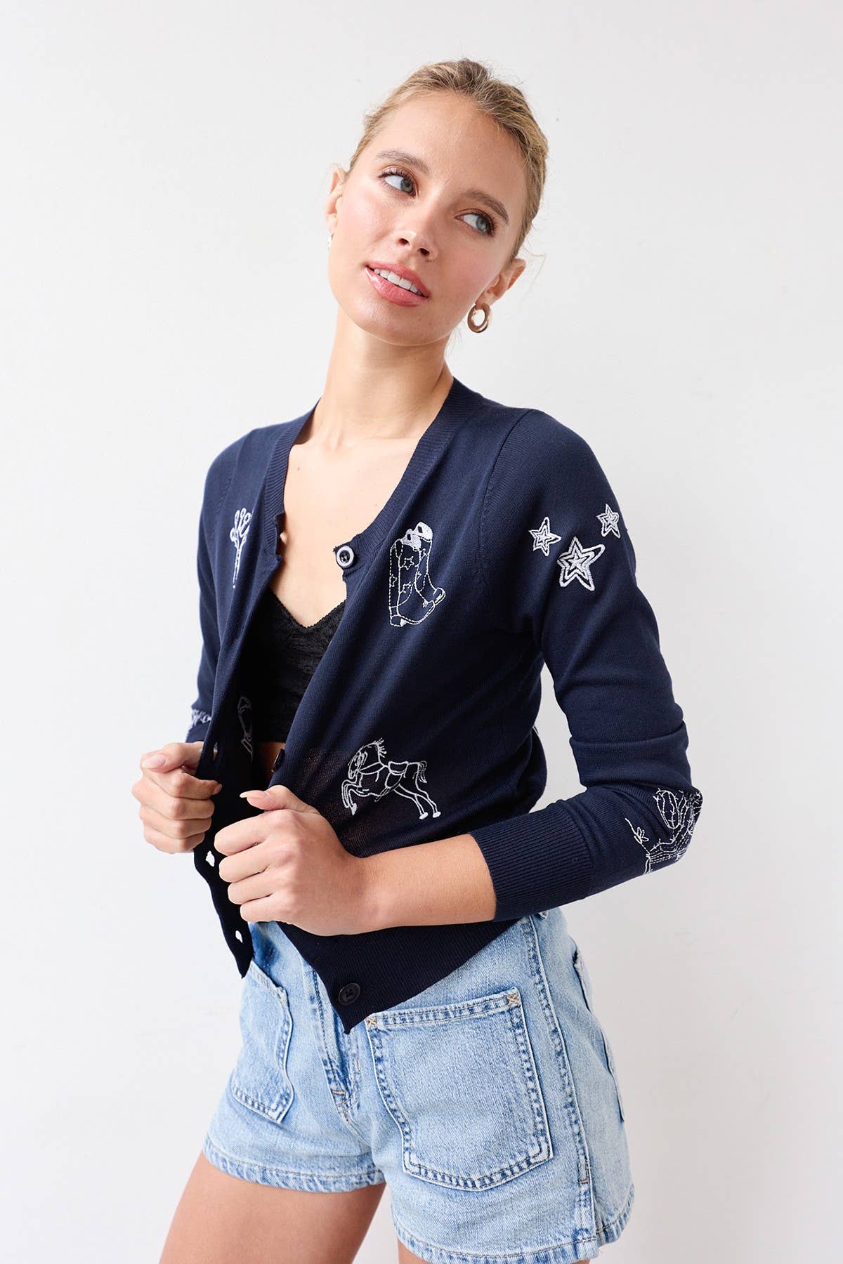 Western Cardigan - Navy