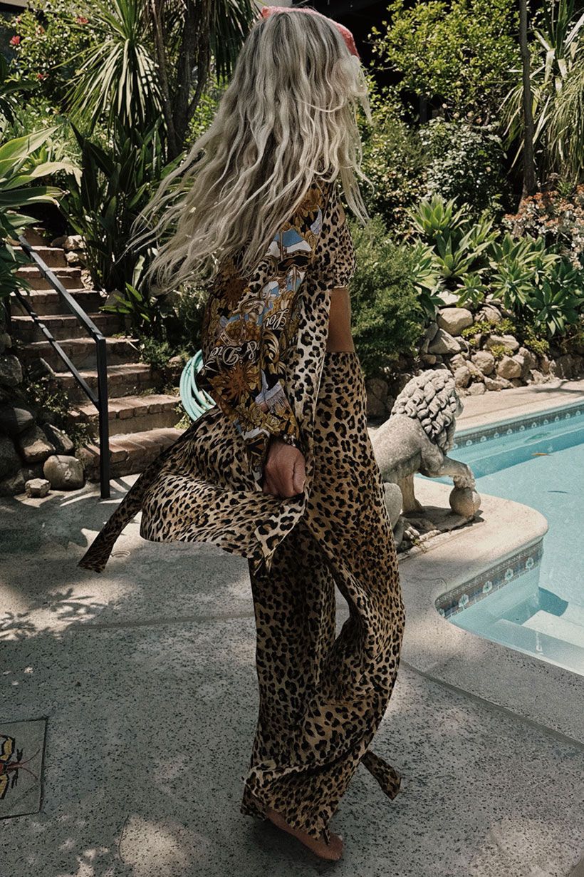 Samantha Bias Pant - Vintage Leopard