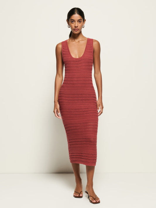 Carrer Sweater Midi Dress - Marsala