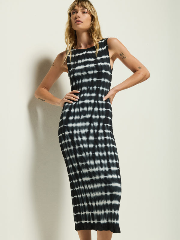 Christy Midi Dress - Tie Dye Stripe