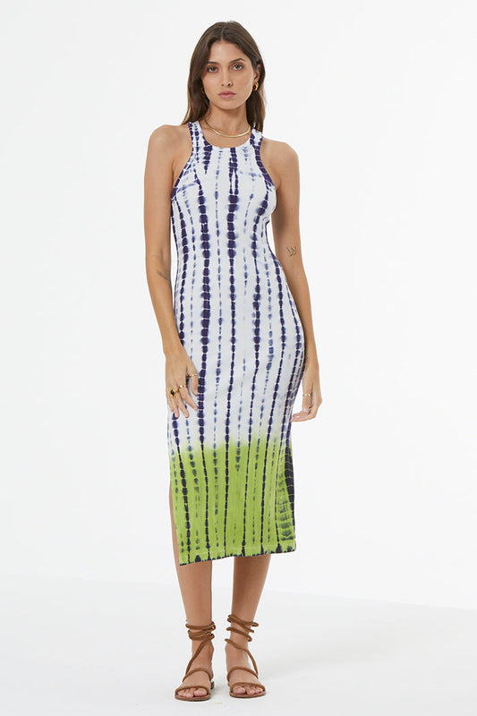 Iggy Rib Midi Dress - Dusk Navy Bamboo Dip Wash