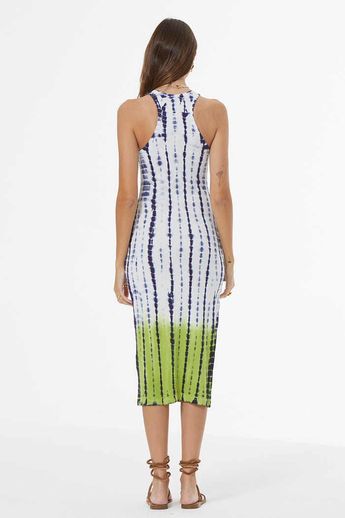 Iggy Rib Midi Dress - Dusk Navy Bamboo Dip Wash