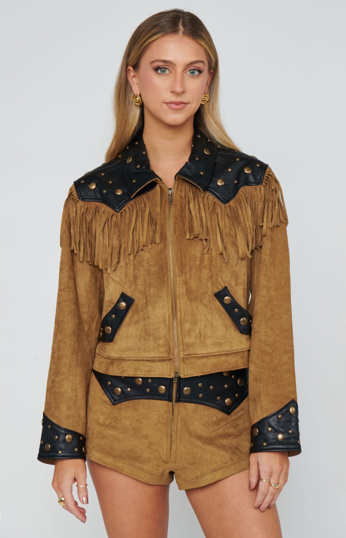 Wilson Shorts - Sepia Faux Suede & Leather