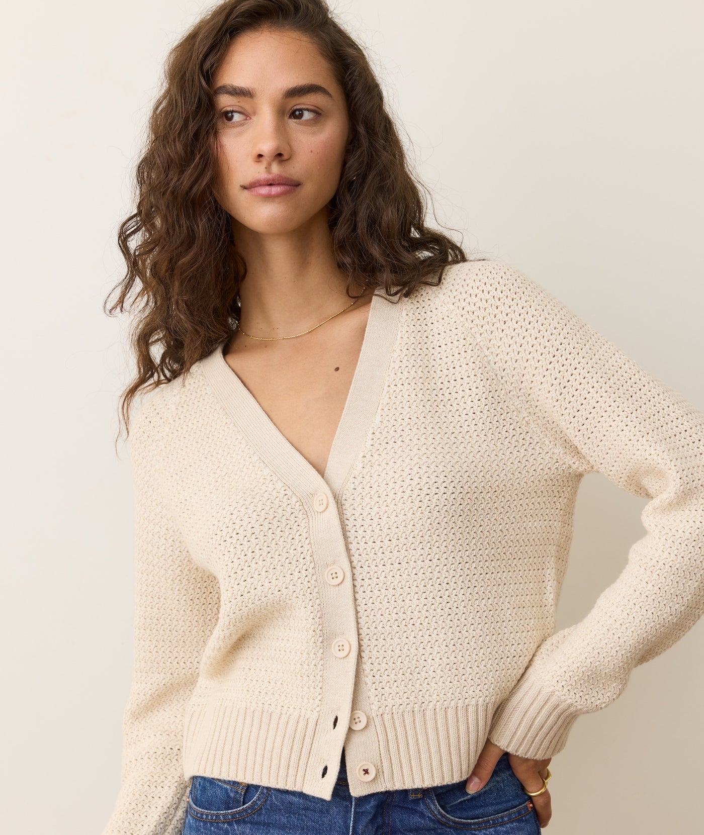 Robin Textured Cardigan - Seashell