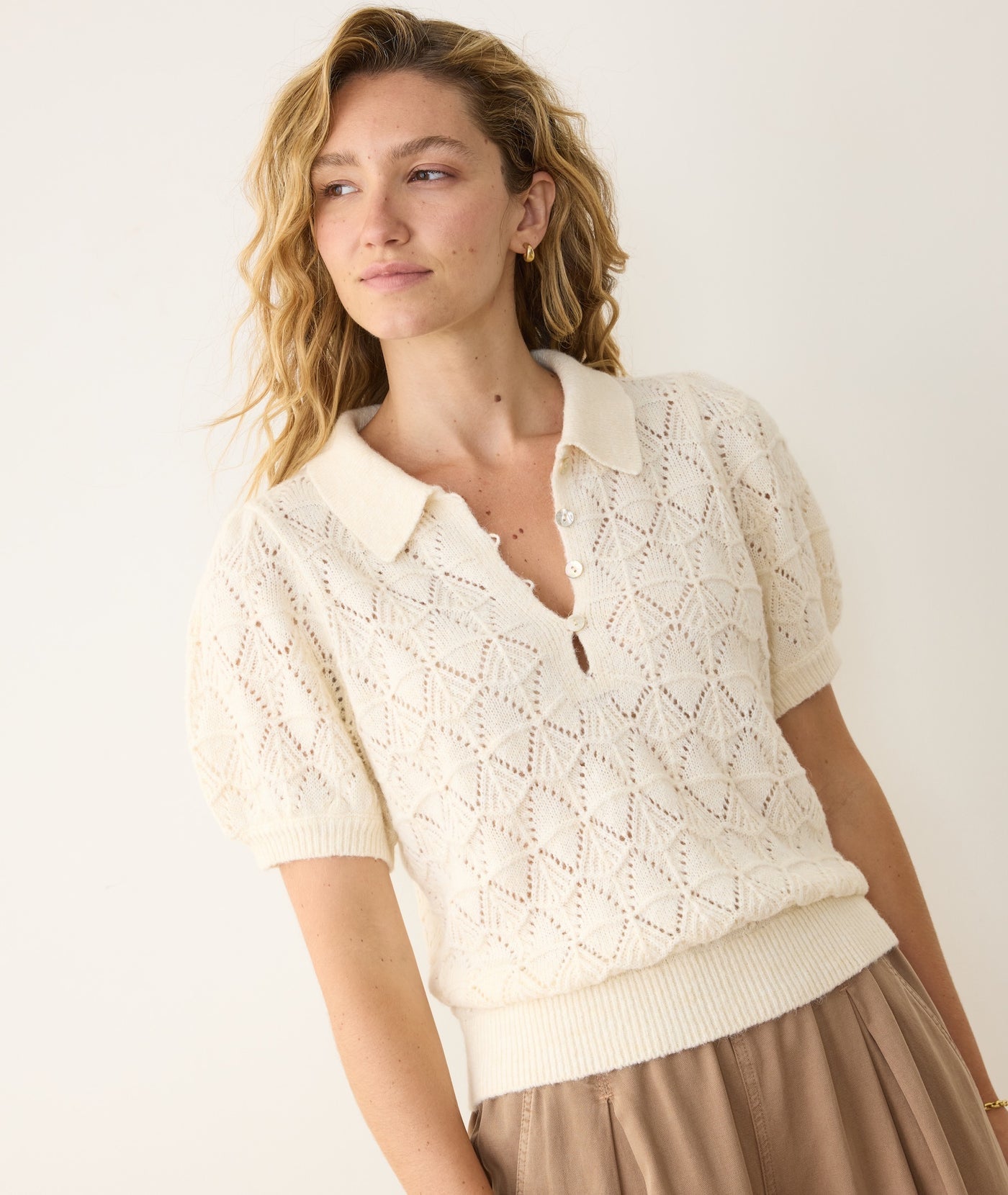 Rebecca Sweater Polo - Cream