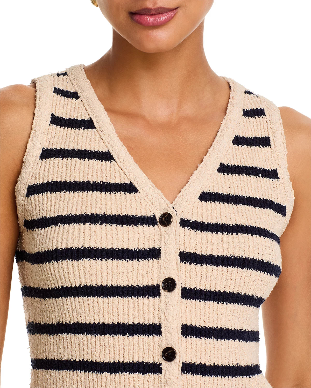 Sade Sweater Vest- Ivory/Navy