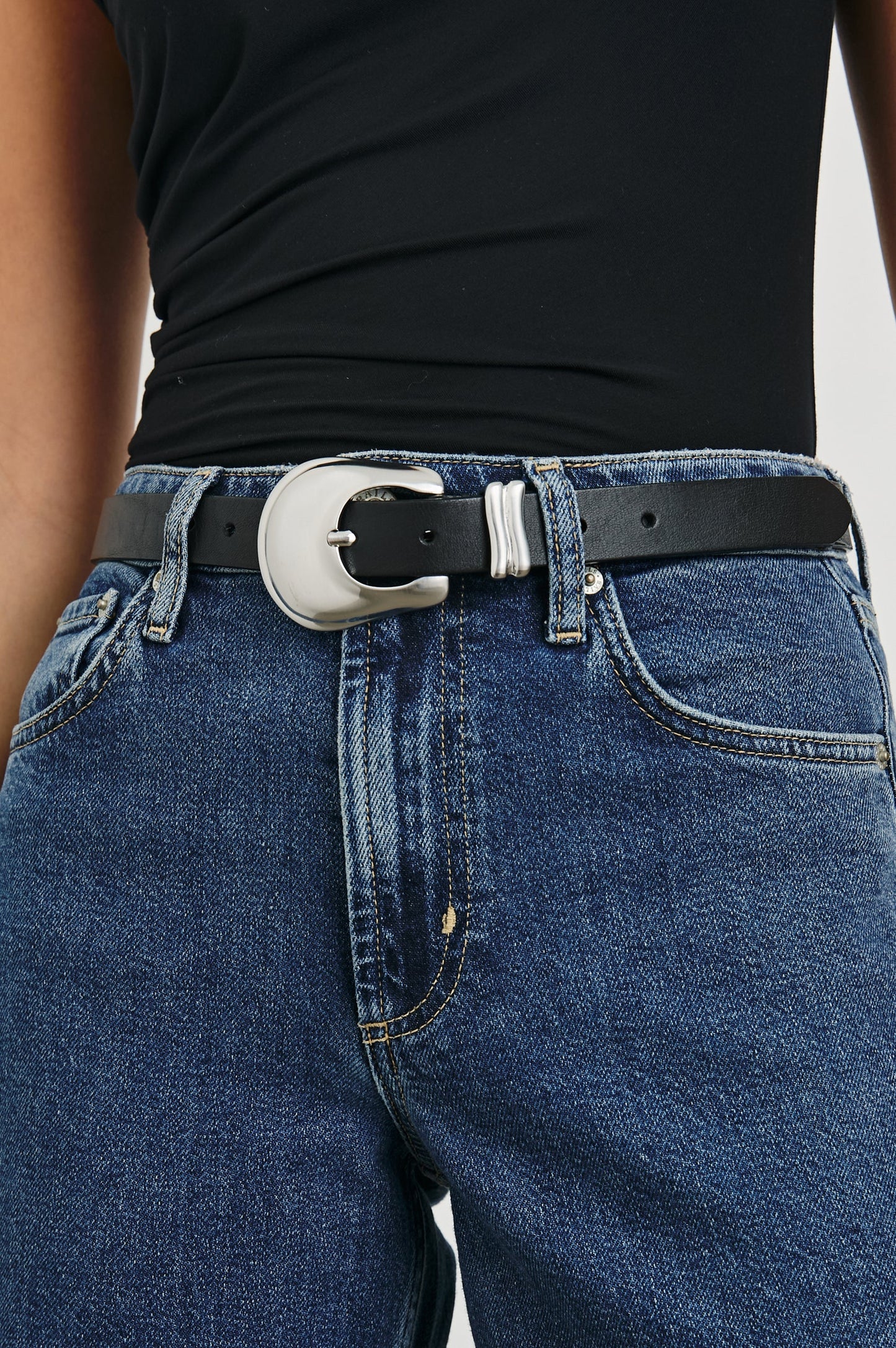 Rodeo Belt-Black/Silver