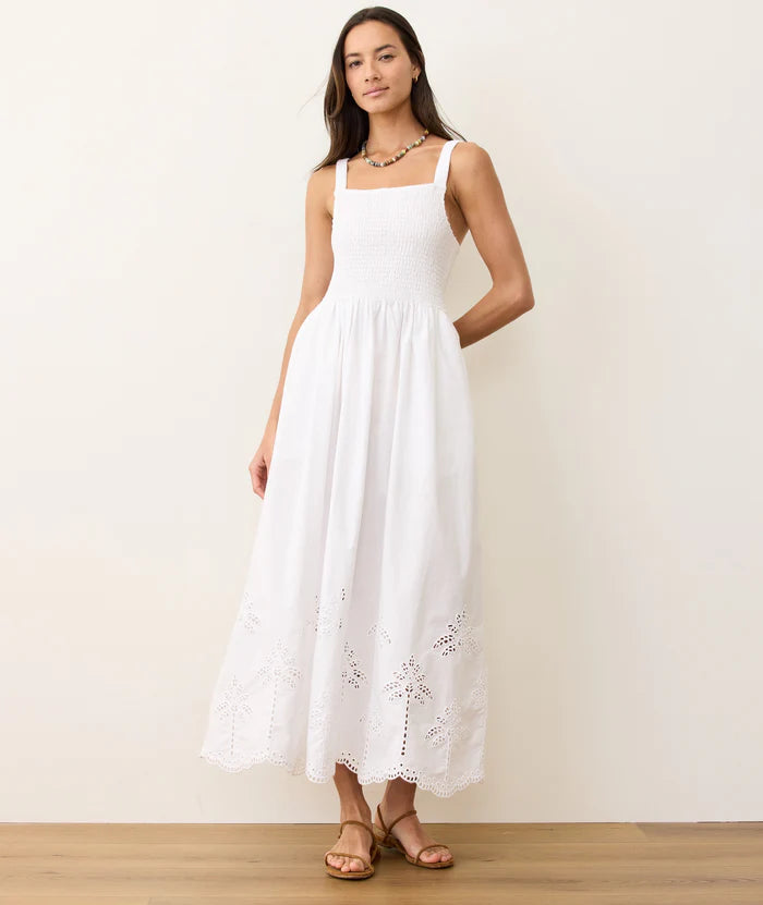 Selene Eyelet Maxi Dress-Bright White