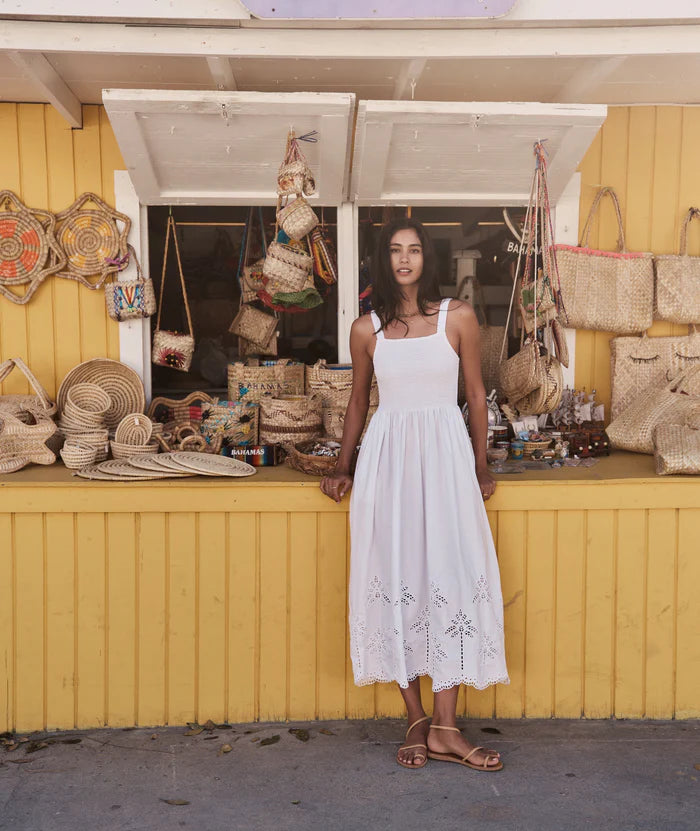 Selene Eyelet Maxi Dress-Bright White