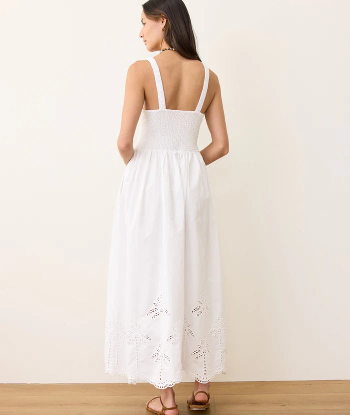 Selene Eyelet Maxi Dress-Bright White