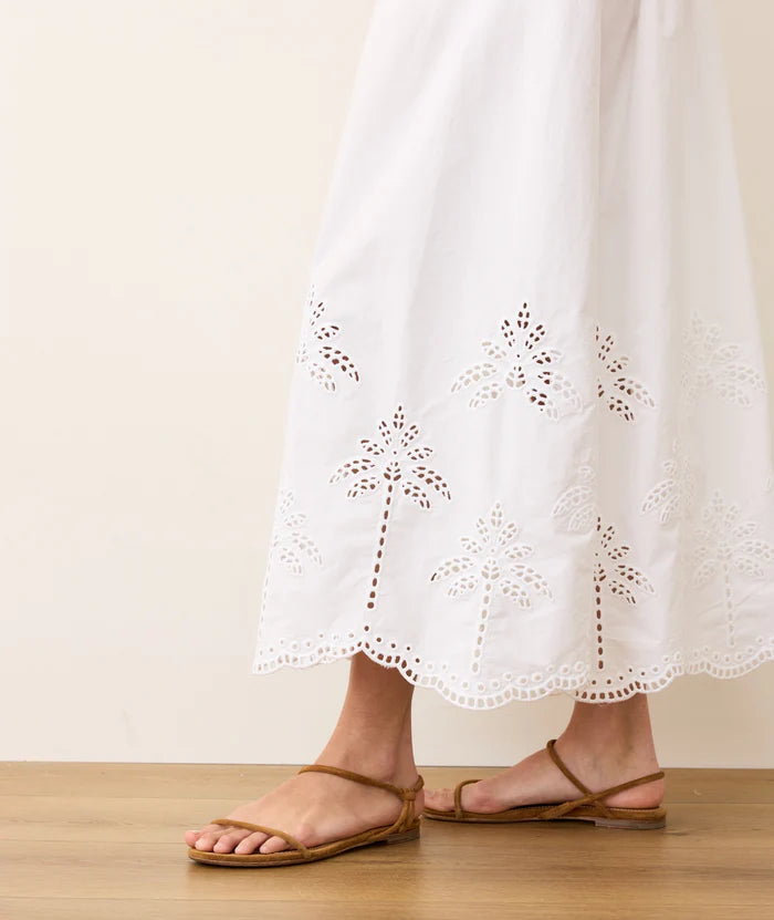 Selene Eyelet Maxi Dress-Bright White