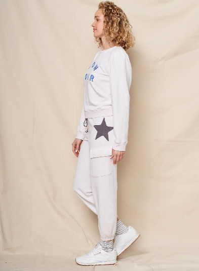 Bonjour Puff Sleeve Sweatshirt - Oyster