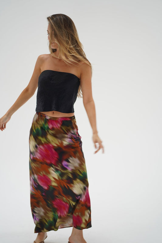 Zia Midi Skirt - Blurred Floral
