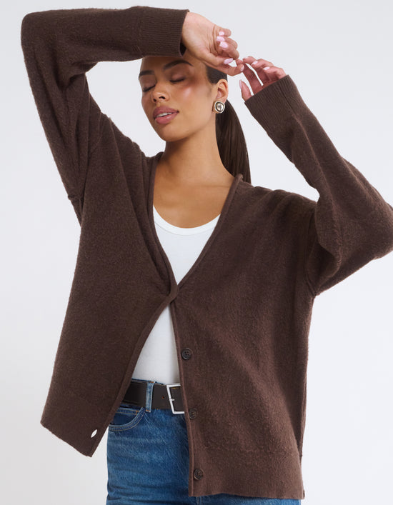 Longline Cardigan - Espresso