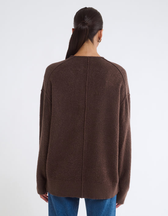 Longline Cardigan - Espresso