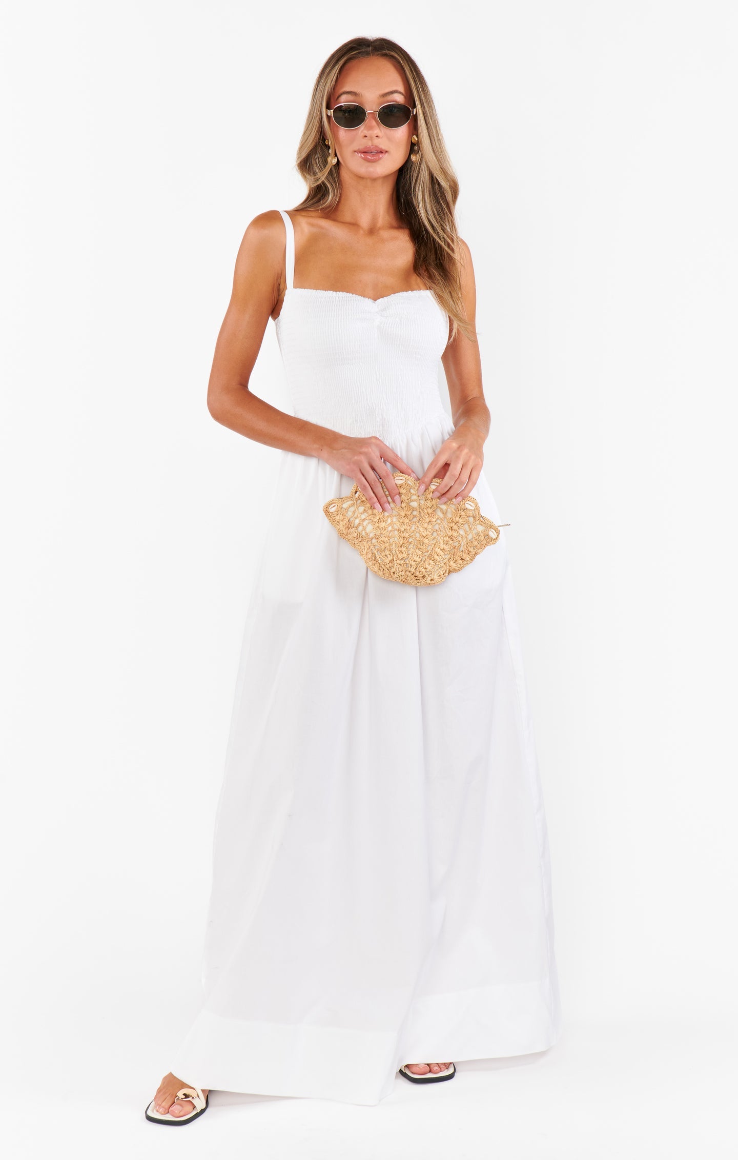 Dixie Maxi Dress - White Poplin