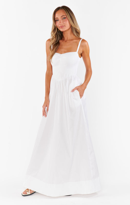 Dixie Maxi Dress - White Poplin