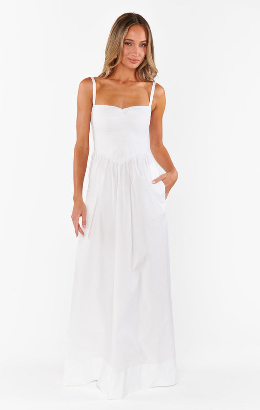 Dixie Maxi Dress - White Poplin