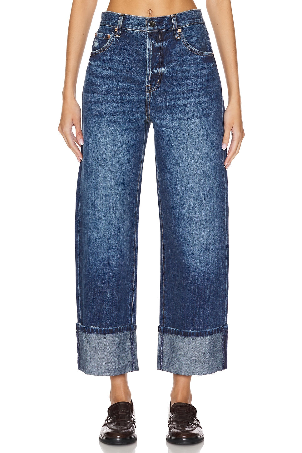 Ryder High Rise Cuffed Straight Jeans - Fulton