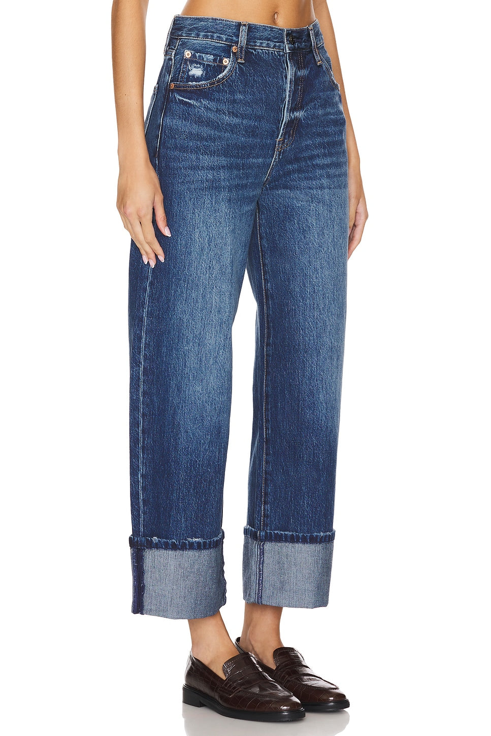 Ryder High Rise Cuffed Straight Jeans - Fulton