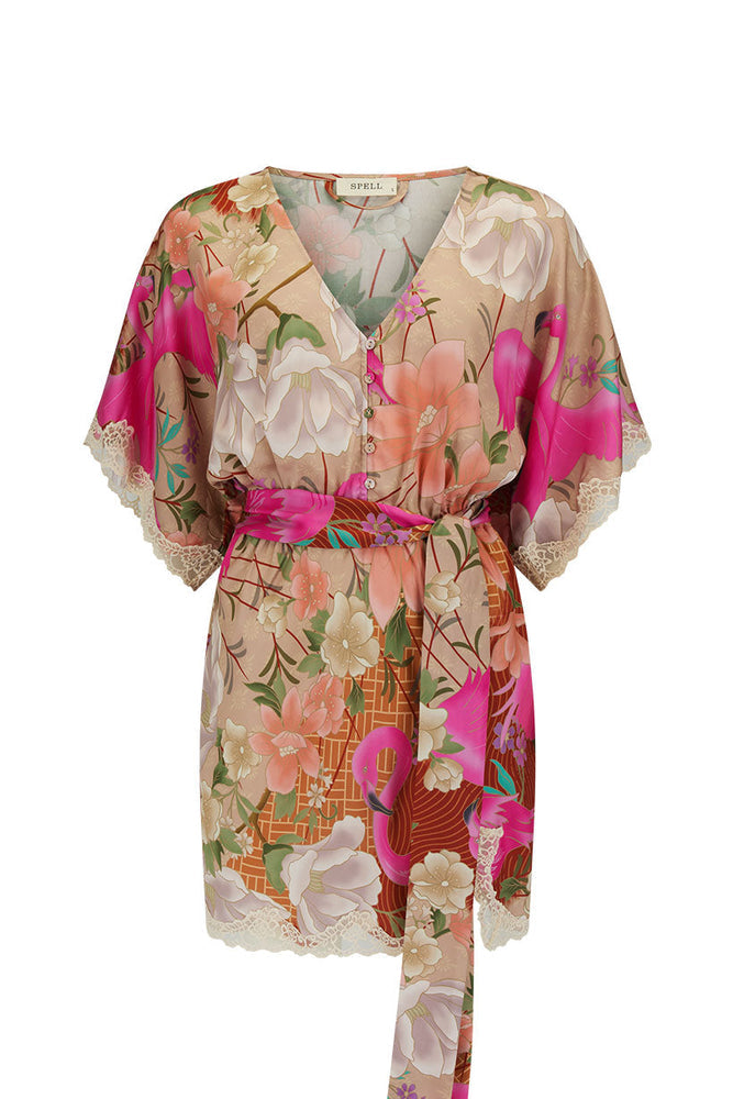 Floridian Lace Mini Dress - Coral