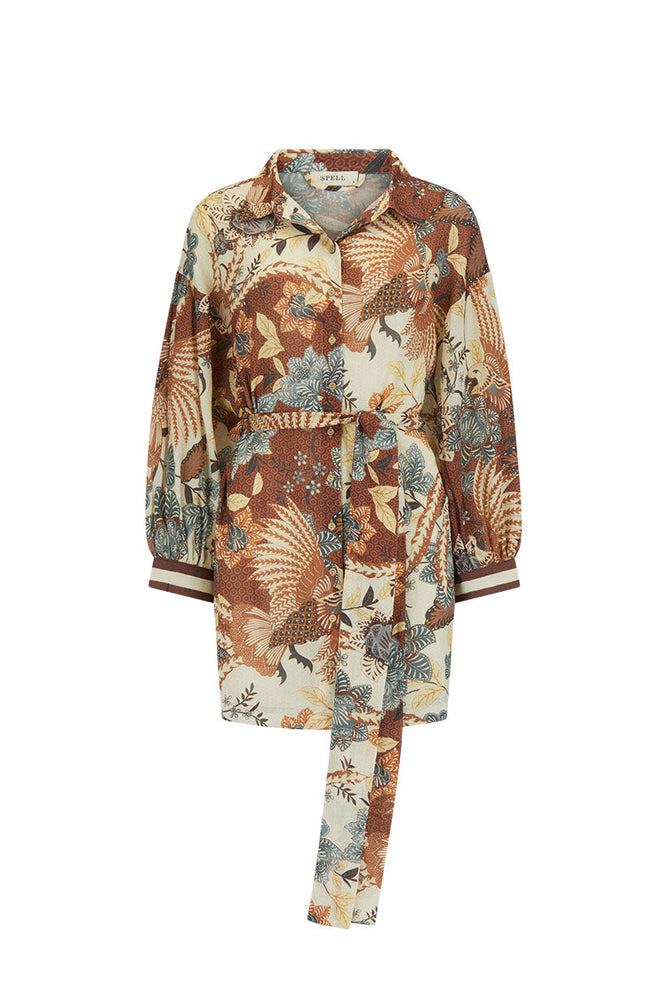 Volcano Goddess Shirt Dress - Coconut