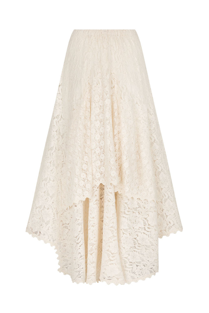 Lux Lisbon Lace Handkerchief Skirt - Vintage Cream