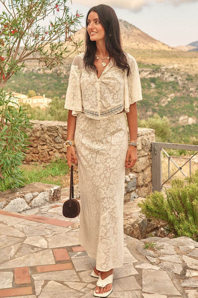 Free Love Lace Bias Skirt - Vintage Cream