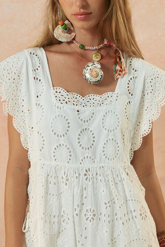 Yaya Lace Kaftan - Antique White