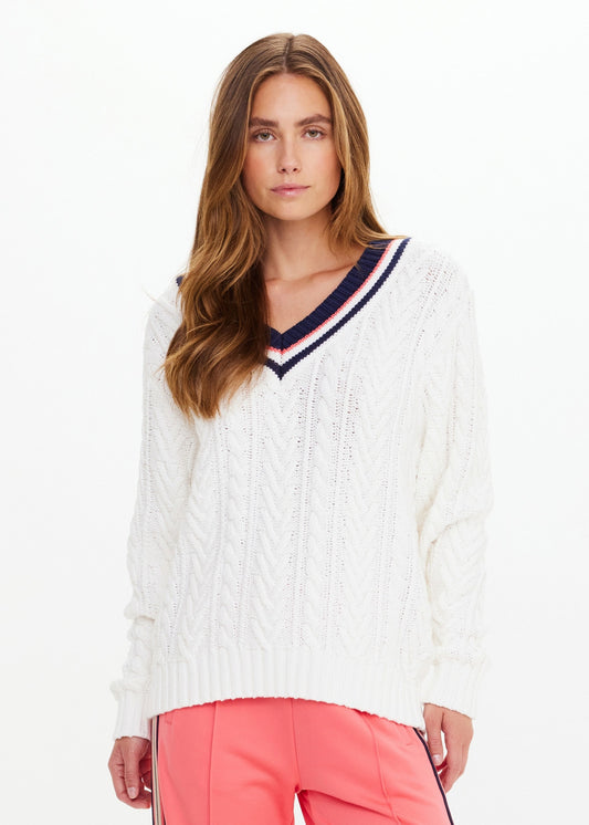 Espada Louie V-Neck Sweater - Creme