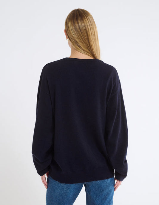 Vail V-Neck Sweater - Navy