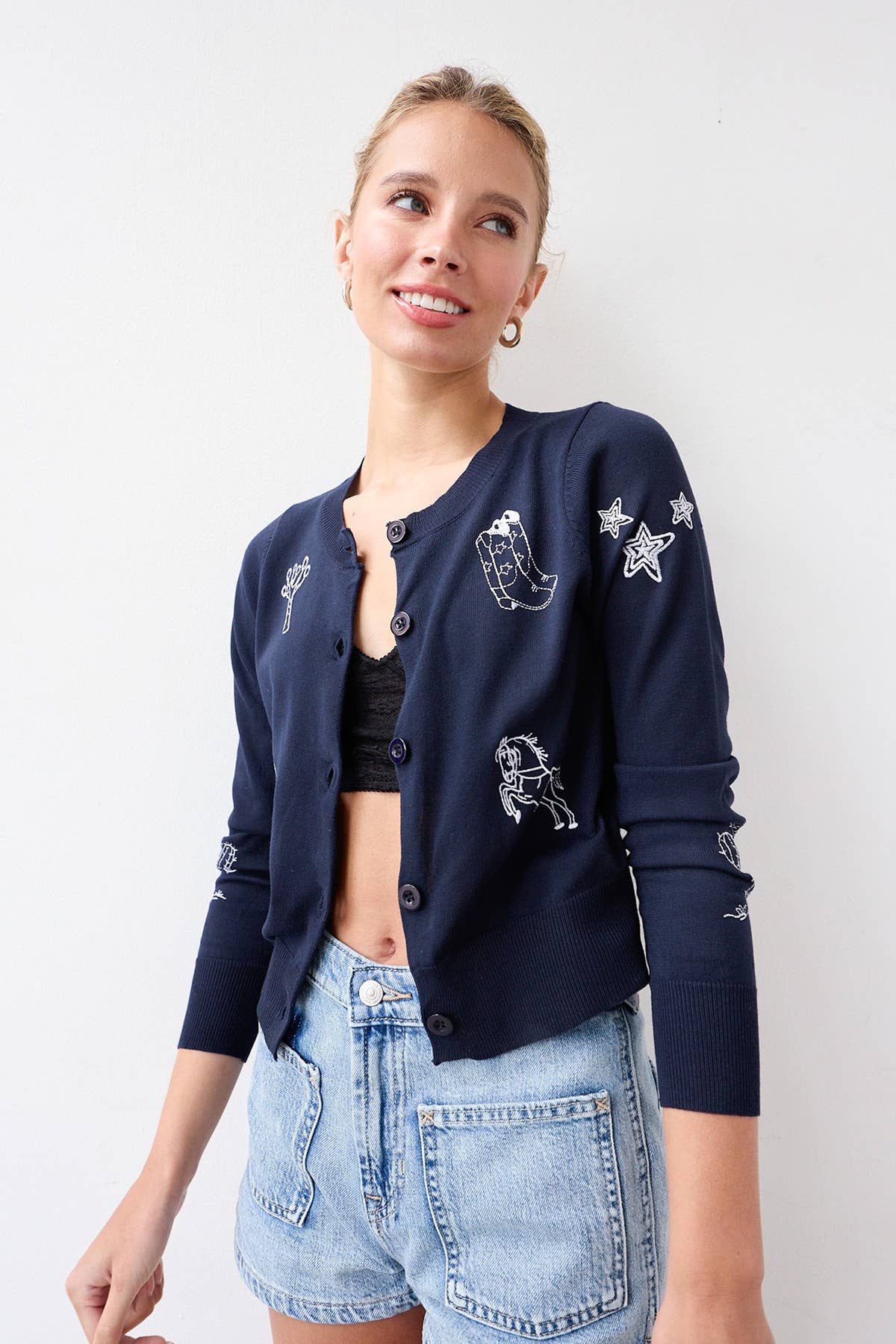 Western Cardigan - Navy