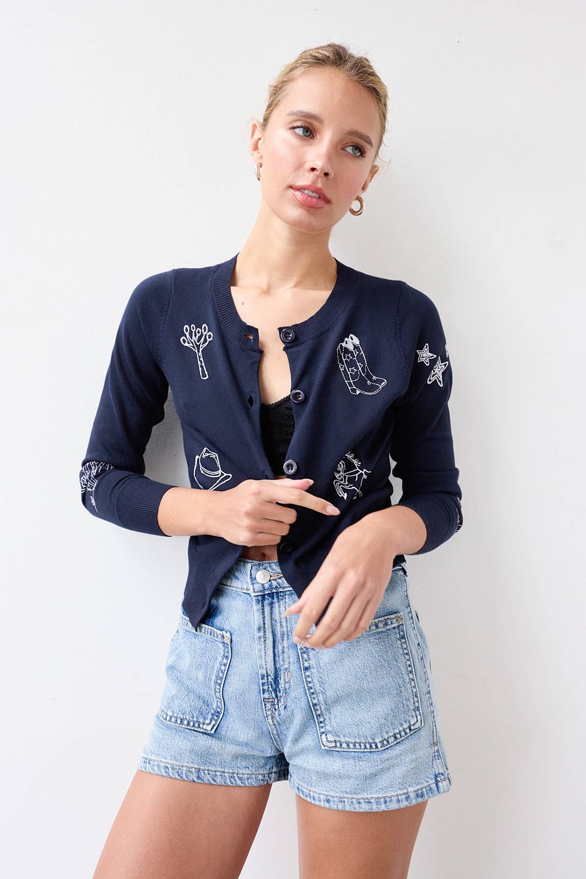 Western Cardigan - Navy