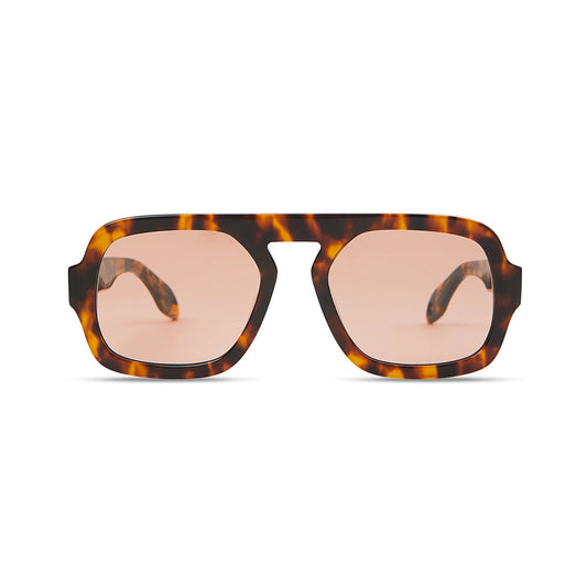 Jane - Brown Tortoise with Maroon Lens