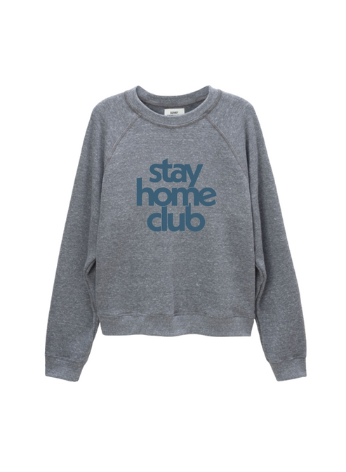 Stay Home Club Raglan Crew - Heather Grey
