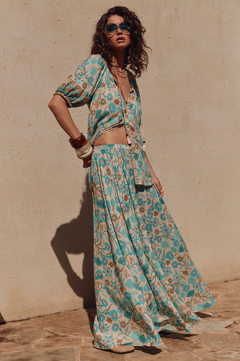 Goldie Maxi Skirt - Lagoon