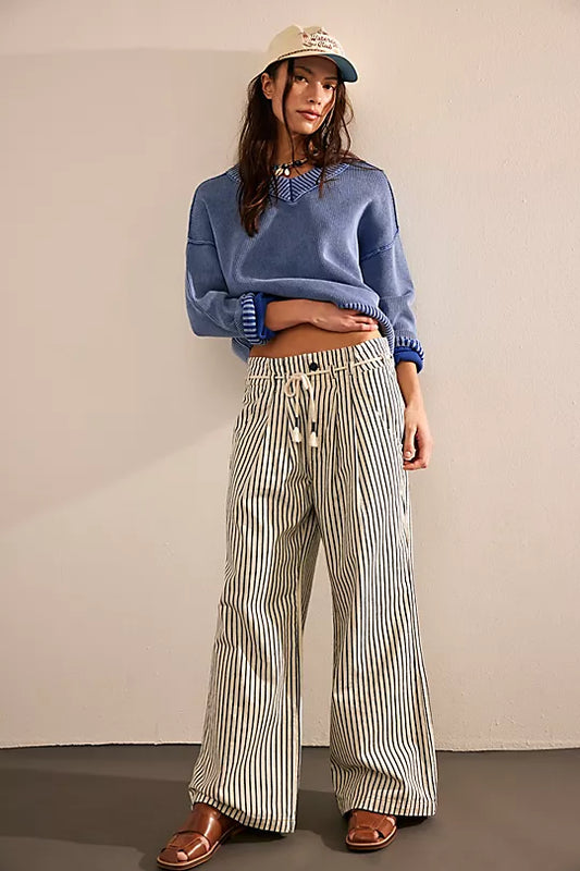 Dakota Cinched Pull-On Railroad Jeans - Washed Railroad