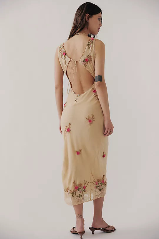 Meet Again Midi Dress - Beige