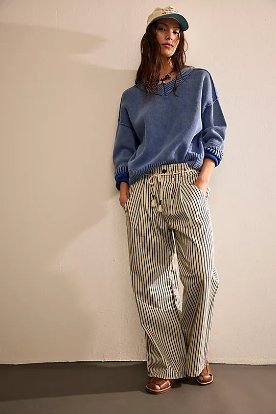 Dakota Cinched Pull-On Railroad Jeans - Washed Railroad